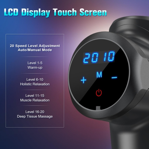 Wattne W2 Deep Tissue Massage Gun - Cordless Handheld Percussion Massager for Athletes, 20 Speeds, 10 Heads, Ultra-Quiet Brushless Motor, Portable,