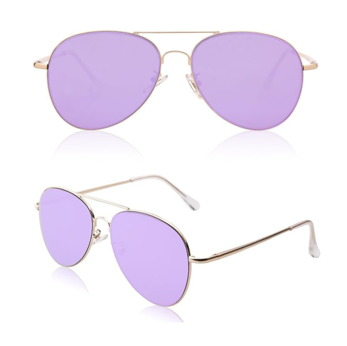 Classic Aviator Sunglasses for Women Men Metal Frame Spring Hinges SJ1030,