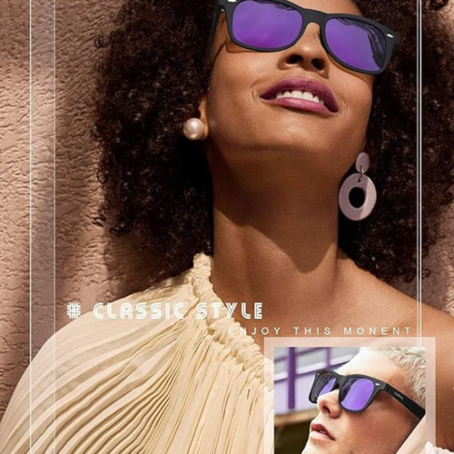 LUENX Polarized Sunglasses for Men Women Square Frame - UV 400 Protection 54MM