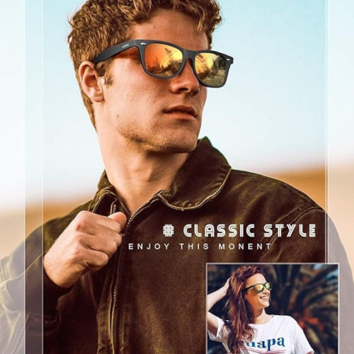 LUENX Polarized Sunglasses for Men Women Square Frame - UV 400 Protection 54MM