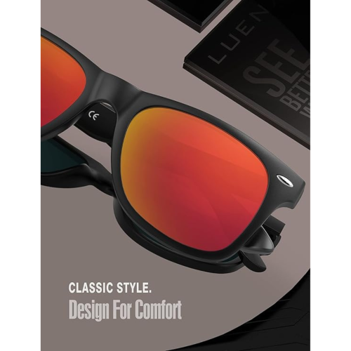 LUENX Polarized Sunglasses for Men Women Square Frame - UV 400 Protection 54MM