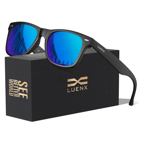 Image 1 de 4.. LUENX Polarized Sunglasses for Men Women Square Frame - UV 400 Protection 54MM