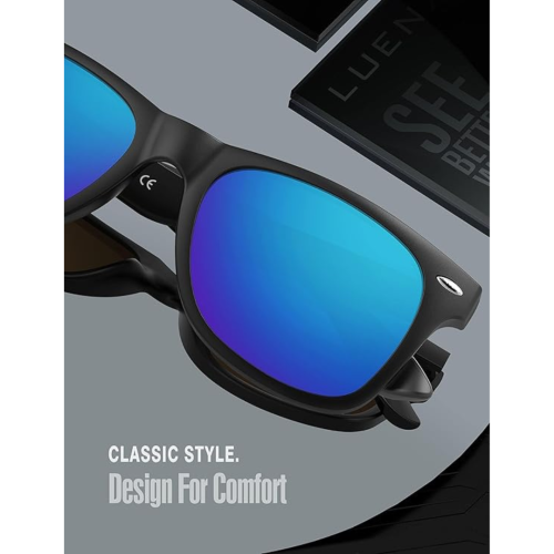 LUENX Polarized Sunglasses for Men Women Square Frame - UV 400 Protection 54MM