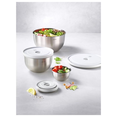 ZWILLING Fresh & Save BOWLS Vacuum Bowl Set S/M/L / 6 Piece Stainless Steel, Silver-White