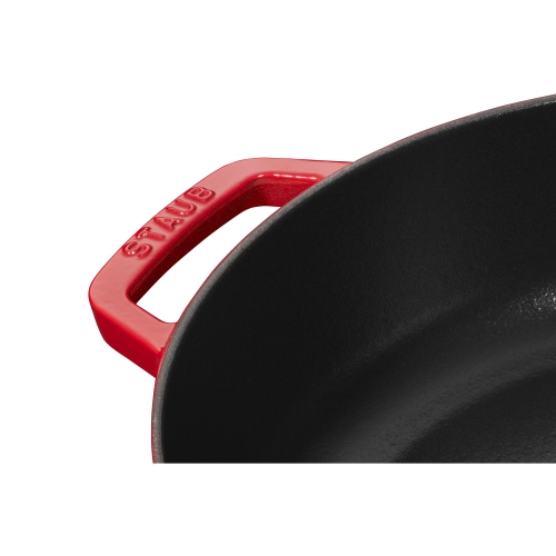 STAUB Braisers 3.7 L Cast Iron Round Saute Pan Chistera, Cherry