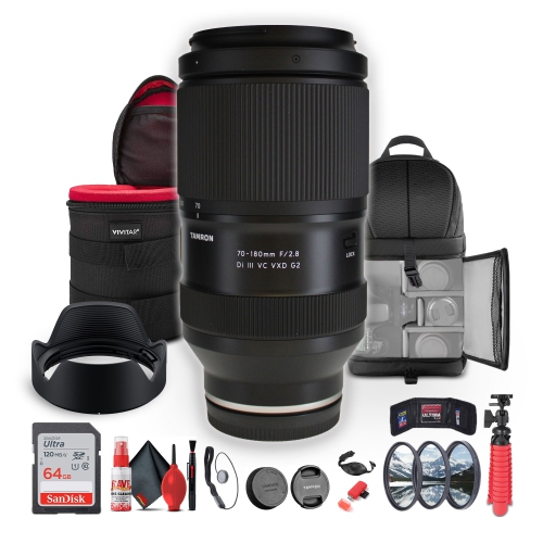 TAMRON  70-180MM F/2.8 Di Iii Vc Vxd G2 Lens for (Sony E) Mirrorless Cameras - Bundle