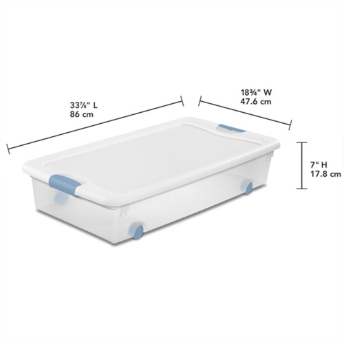 Sterilite 56 Quart Latching Stackable Wheeled Storage Container w/ Lid,