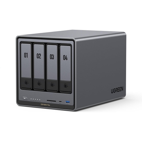 Image 1 de 7.. NAS de bureau à 4 baies NASync DXP4800 Plus d'UGREEN – Pentium Gold 8505 d'Intel, mémoire vive 8&nbsp;Go, SSD d'128&nbsp;Go, 10 GbE, 2,5 GbE, HDMI