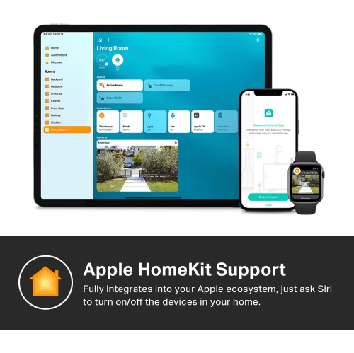Prise intelligente Kasa Matter avec surveillance de l'énergie, 15&nbsp;A/1800&nbsp;W Max, compatible avec Apple Home, Alexa et Google Home, Wi-Fi 2,4