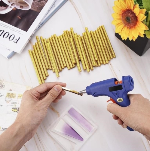 Paquet de 100 pistolets à colle d'art et d'artisanat de qualité supérieure de 6&nbsp;po de long, argenté et doré de 3D