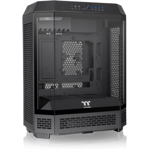 Thermaltake Tower 600 - Black Mid-Tower ATX Case with 3 Tempered Glass Panels, Hidden-Connector Motherboard Support, Rotational PCIe Slots,