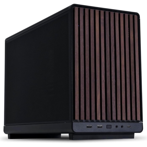 Boitier de format micro A3-mATX-WD-26,3&nbsp;L de Lian Li - Noir, panneau avant en bois, prend en charge 360&nbsp;mm tout-en-un, M-ATX/ITX,