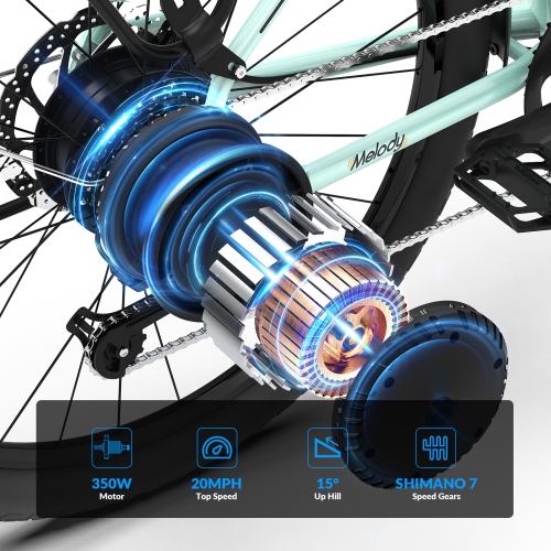 5TH WHEEL LB18 Electric Bike for Adult with 350W Motor, 26" EBike with 36V 10.4Ah Removable Battery Ebike, Electric Bicycle with 7 Speed, UL2849