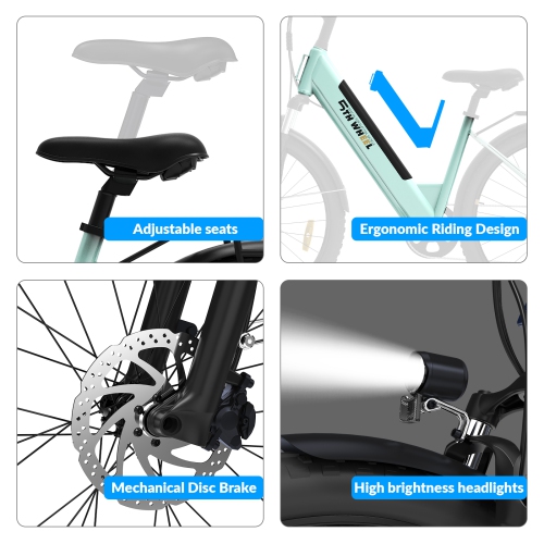 5TH WHEEL LB18 Electric Bike for Adult with 350W Motor, 26" EBike with 36V 10.4Ah Removable Battery Ebike, Electric Bicycle with 7 Speed, UL2849