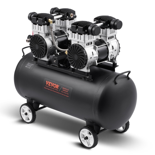 VEVOR  20 Gallon Air Compressor, Steel Tank, 4HP 10.6 Cfm90 Psi Oil Free Air Compressor & Max. 125Psi Pressure, 78Db Ultra Quiet Portable Compressor