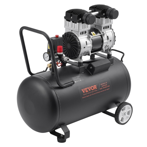 VEVOR 15 Gallon Air Compressor, Steel Tank, 2HP 5.3 CFM@90 PSI Oil Free Air Compressor & Max. 125PSI Pressure, 78dB Ultra Quiet Portable Compressor,