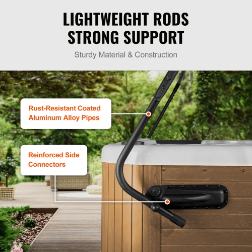 VEVOR 31.5" - 41.3" Height Hot Tub Cover Lift, Spa Cover Lift, Width 69" - 100.5" Adjustable, Installed on Both Sides at the Top, Suitable for