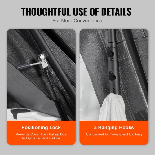 VEVOR 69" - 96.5" Hot Tub Cover Lift, Spa Cover Lift, Hydraulic, Installed on Both Sides at the Top, Suitable for Various Sizes of Rectangular