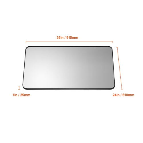 VEVOR 0.15" Thick Wall Mounted Makeup Mirror, 24" x 36" Mirror with Aluminium Alloy Frame & Explosion-Proof Film, Scratch-Resistant Mirror with