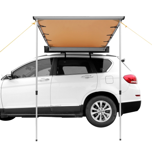 VEVOR 4.6'x6.6' Car Side Awning, Large Shade Coverage Vehicle Awning, PU3000mm UV50+ Retractable Car Awning with Waterproof Storage Bag, Suitable for