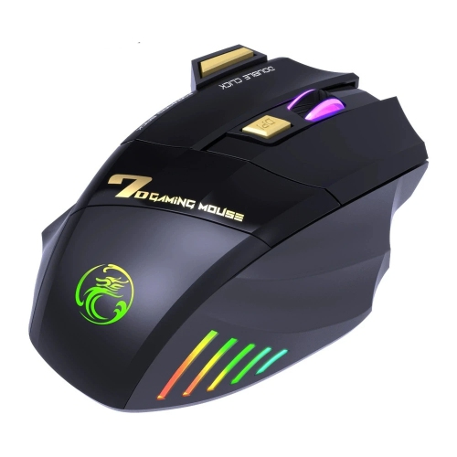 GW-X7 Wireless Gaming Mouse USB 3200DPI Dual Mode Rechargeable 7 Keys 2.4Ghz Silent Mouse Bluetooth 7-color Breathing LED