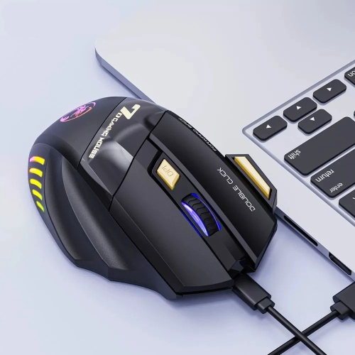 GW-X7 Wireless Gaming Mouse USB 3200DPI Dual Mode Rechargeable 7 Keys 2.4Ghz Silent Mouse Bluetooth 7-color Breathing LED