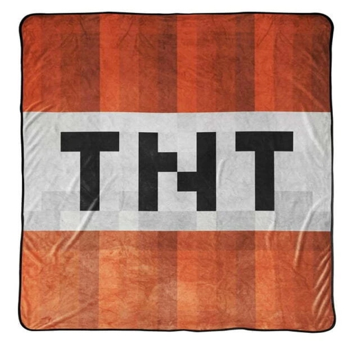 Image 1 of 3.. Minecraft TNT inch Soft & Cozy Red Polyester Gaming Fleece Throw for Kids