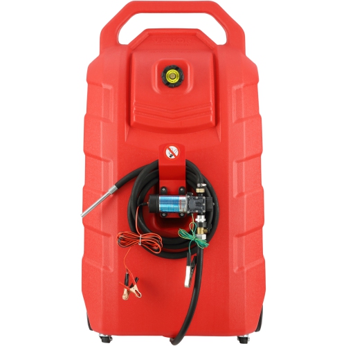 VEVOR 32 Gallon Fuel Caddy, Portable Fuel Storage Tank On-Wheels, with 12V DC Transfer Pump, Gasoline Diesel Fuel Container with 8.2 ft Hose, Flow