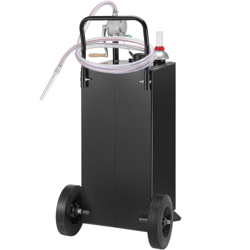 VEVOR 30 Gallon Gas Caddy, Fuel Storage Tank with Wheels, Portable Fuel Caddy with Manuel Transfer Pump, Gasoline Diesel Fuel Container for Cars,