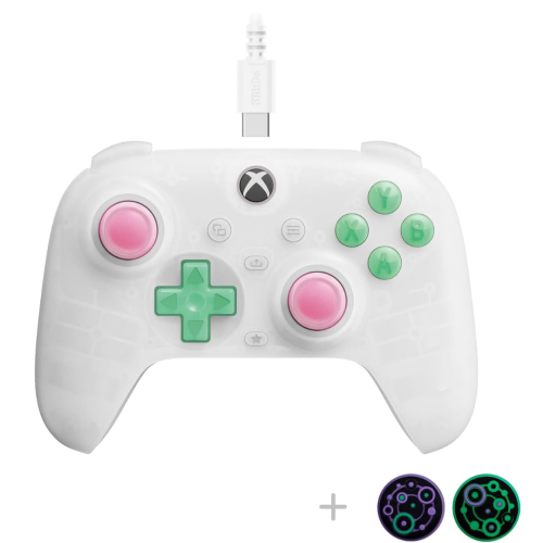 8Bitdo Ultimate Mini Wired Controller with RGB Lighting Fire Ring, Hall Effect Joysticks and Triggers, for Xbox Series X|S, Xbox One, Windows 10/11 -