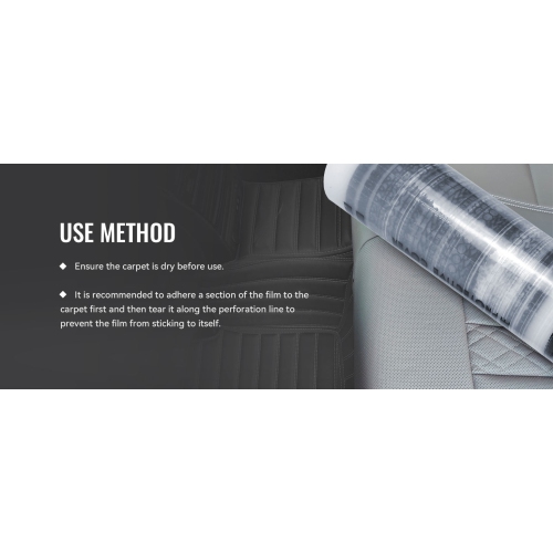 HFS(R) Car Floor Mat Clear Adhesive Car Carpet Protector Film Roll Breakpoint Protector Cover Sheet 24 in X 200FT 4 Mil Thickness