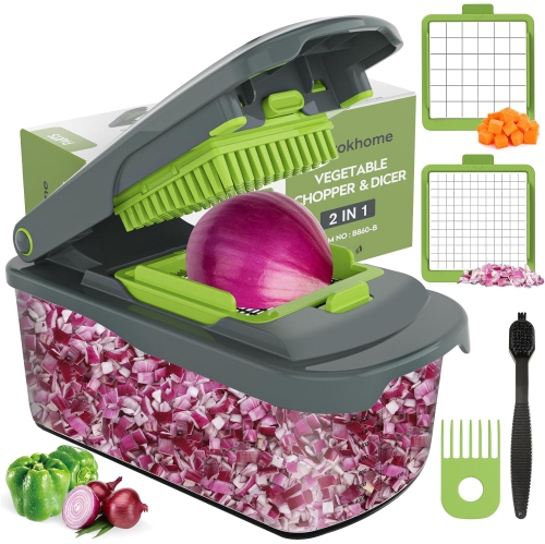Image 1 of 5.. Ourokhome Vegetable Chopper Cutter with Container