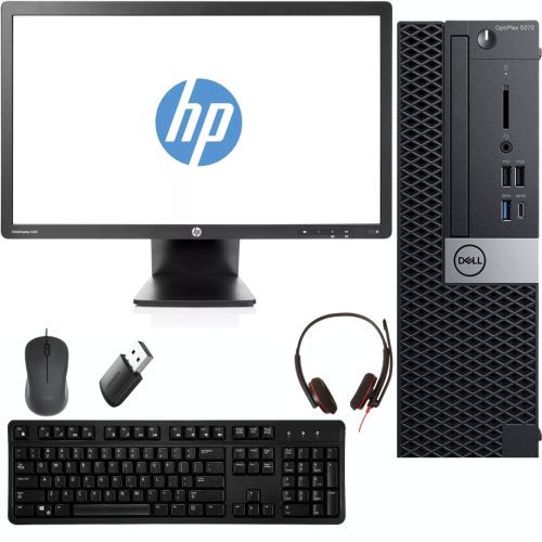 Refurbished Dell OptiPlex 5070 SFF Desktop | Intel Core i5-8400, 16GB RAM, 512GB SSD, Windows 11 Pro + HP 23” Monitor, Keyboard, Mouse, Platronx