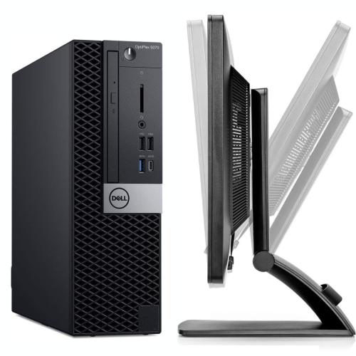 Refurbished Dell OptiPlex 5070 SFF Desktop | Intel Core i5-8400, 16GB RAM, 512GB SSD, Windows 11 Pro + HP 23” Monitor, Keyboard, Mouse, Platronx