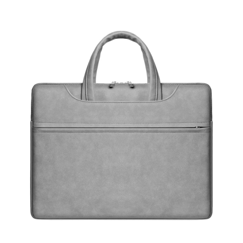 PANDACO Grey Suede Messenger Bag