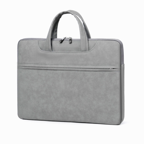 PANDACO Grey Suede Messenger Bag