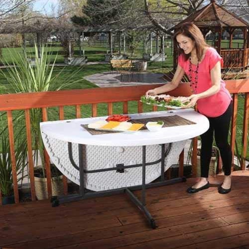 LIFETIME 60-Inch Round Fold-In-Half Table