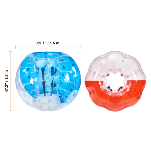 VEVOR 5FT/1.5M Inflatable Bumper Balls 2-Pack, Body Sumo Zorb Balls for Teen & Adult, 0.8mm Thick PVC Human Hamster Bubble Balls for Outdoor Team