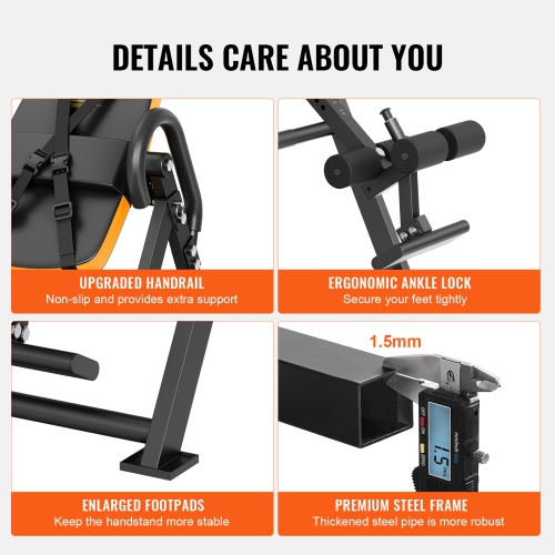 VEVOR 300lbs Capacity Inversion Table, Heavy Duty Inversion Table, Decompression Back Stretcher Machine, Strength Training Equipment with Headrest,