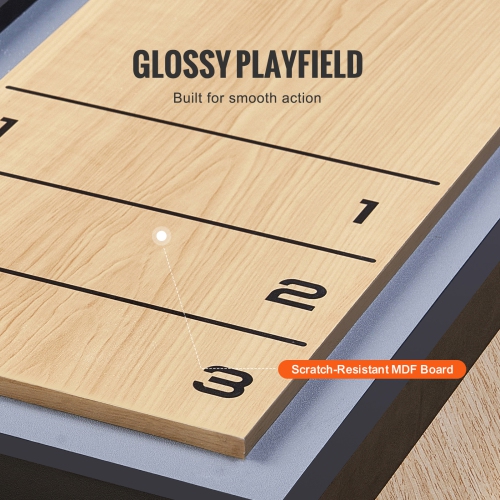 Jeu de palets et curling 2 en 1 de VEVOR, ensemble de table portatif de 45 po, jeu de palets à deux côtés avec 8 rondelles, jeu de palets et jeu