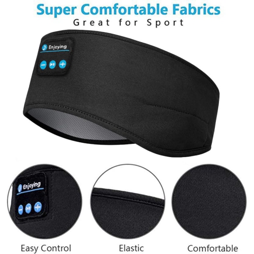 Sleep Headphones Wireless, Bluetooth Sports Headband Headphones for Sleeping,Workout,Jogging,Yoga,Insomnia, Meditation Black