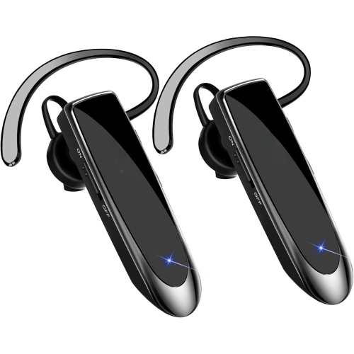 Oreillette Bluetooth sans fil Casque d'écoute mains libres 24 heures avec micro pour pilote iPhone Android Samsung