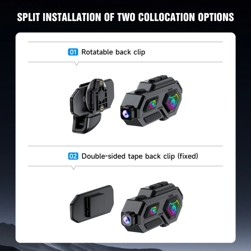 Motorcycle Helmet Bluetooth Headset Intercom 600m WiFi 1080P Lens Video Recorder and 120° Recording Waterproof Headset