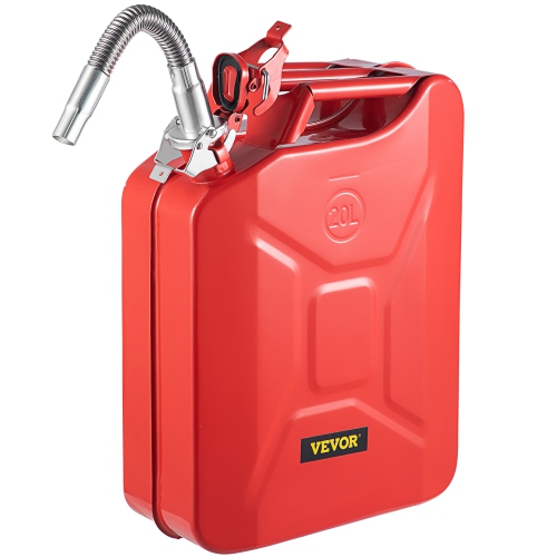 VEVOR  5.3 Gallon / 20 L Fuel Can, Portable Gas Can With Flexible Spout System, Rustproof ＆ Heat-Resistant Steel Fuel Tank for Cars Trucks Equipment