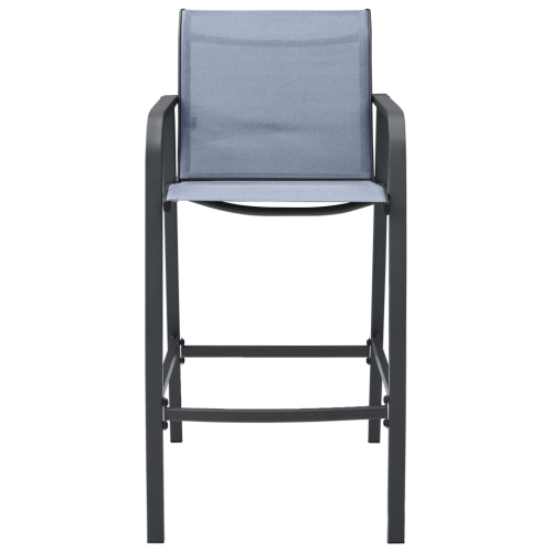 vidaXL Garden Bar Chairs 2 pcs Grey Textilene