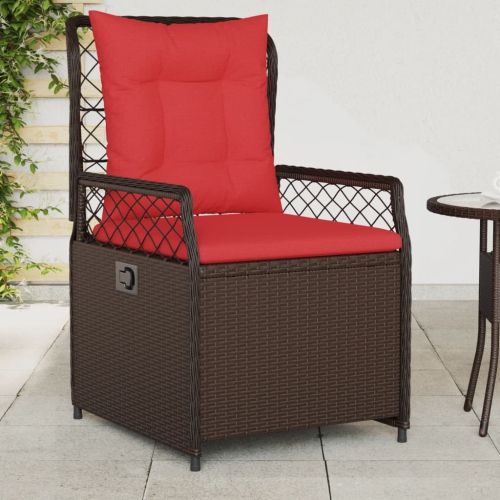 vidaXL Reclining Garden Chairs 2 pcs Brown Poly Rattan