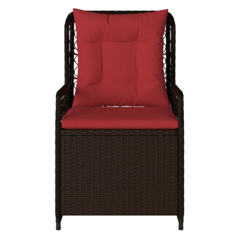 vidaXL Reclining Garden Chairs 2 pcs Brown Poly Rattan