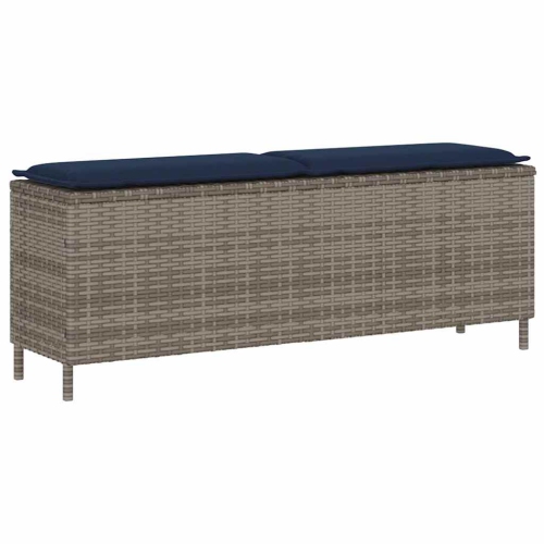 VIDAXL  Garden Bench With Cushion 110X30X40.5 Cm Poly Rattan In Grey