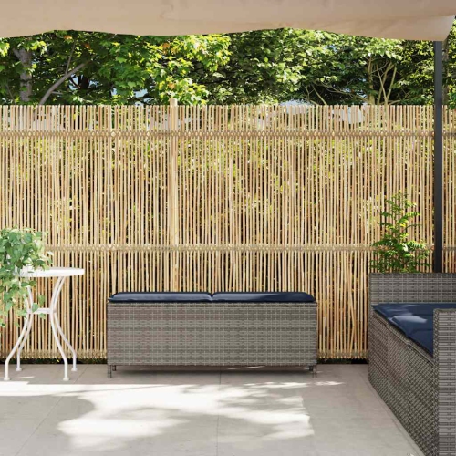 vidaXL Garden Bench with Cushion Grey 110x30x40.5 cm Poly Rattan