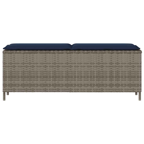 vidaXL Garden Bench with Cushion Grey 110x30x40.5 cm Poly Rattan